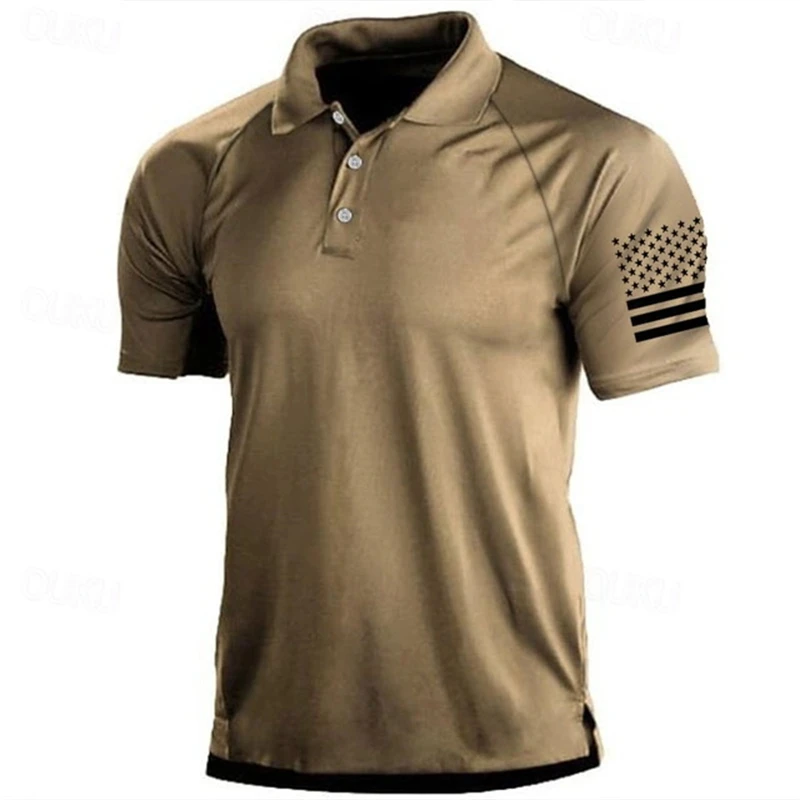 3D Print USA Flag Pattern Polo - Outdoor Sport Usa 评论和价格