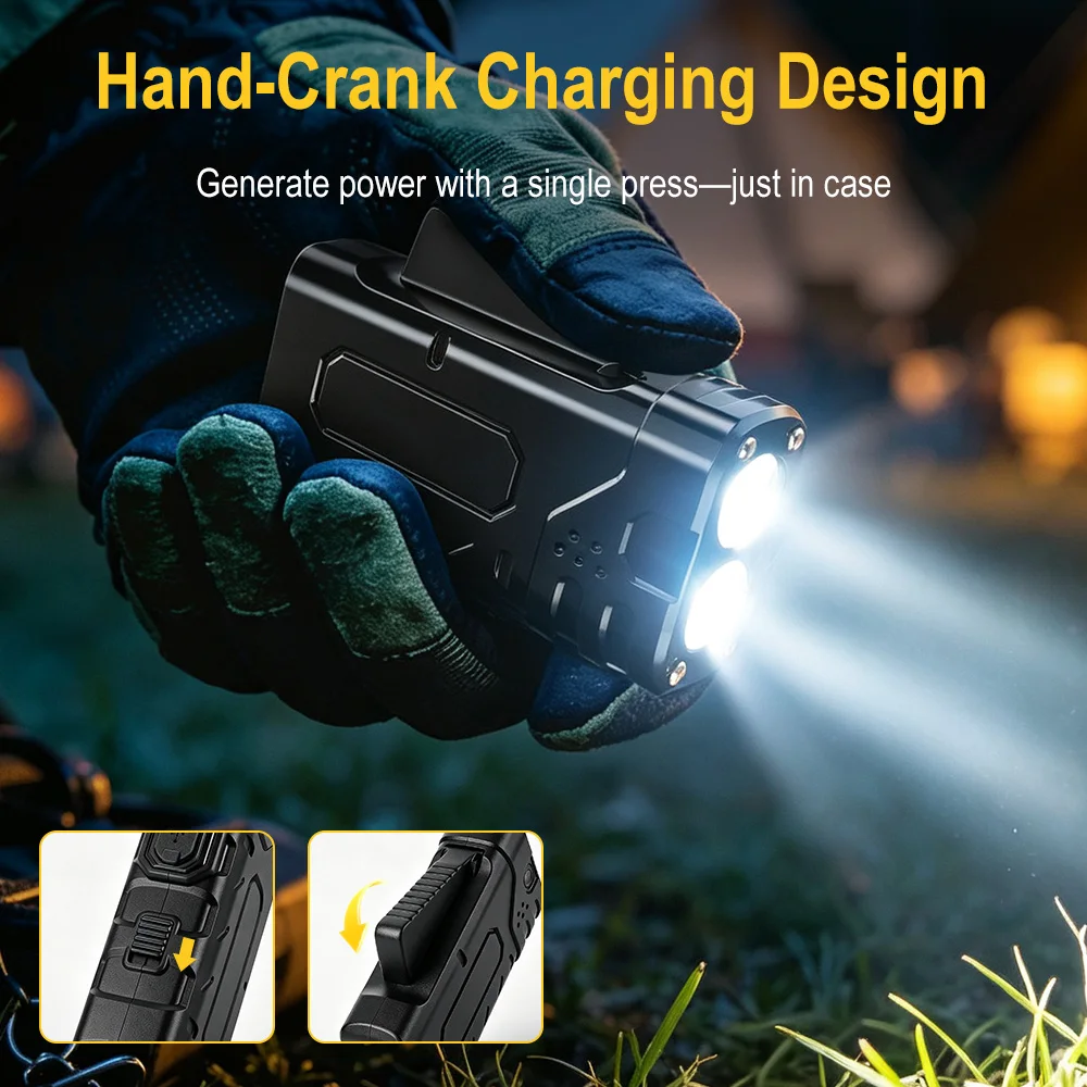 BORUIiT Hand Crank EDC LED Fla - Outdoor Sport Activity 评论和价格