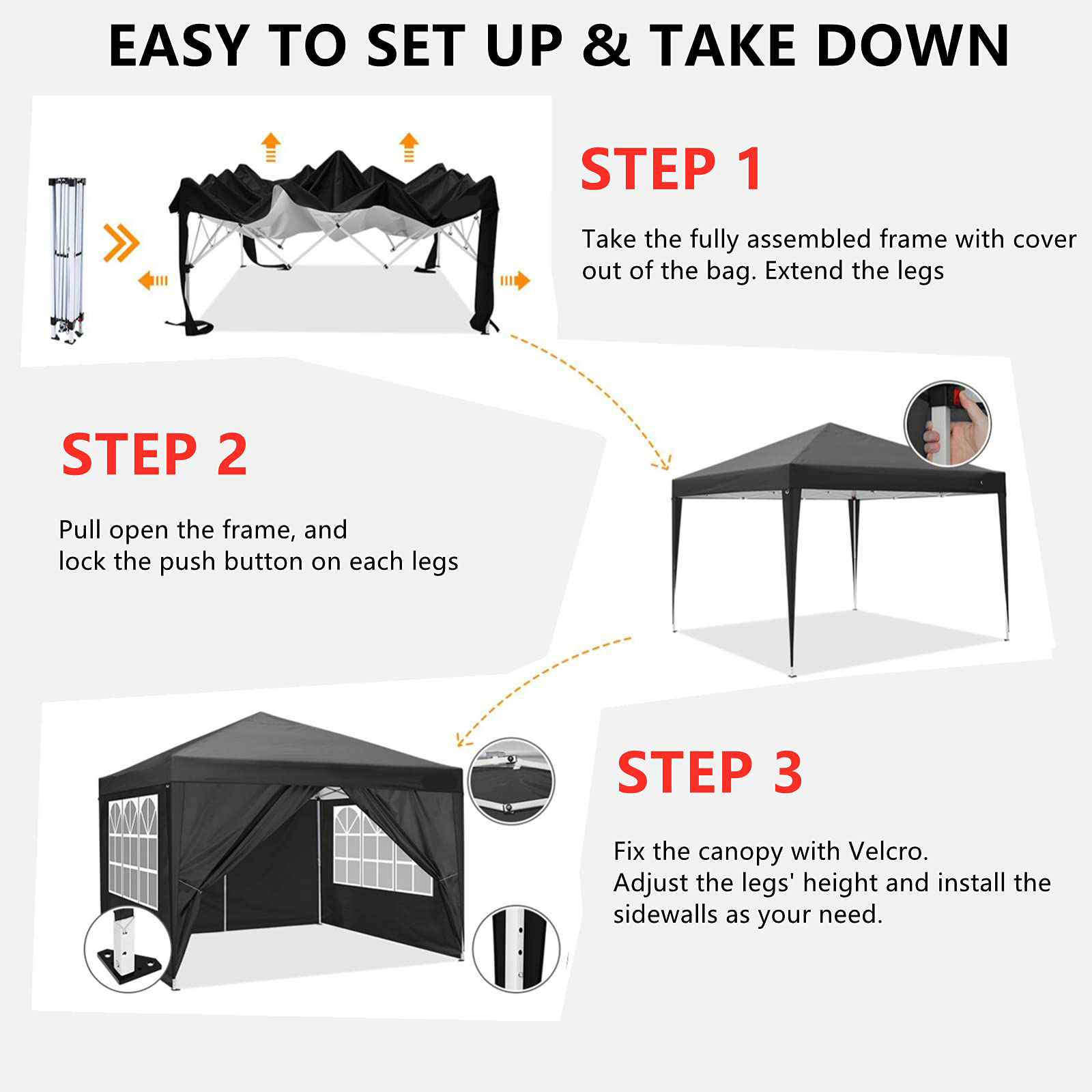 10x10FT Pop up Canopy Tent, 10 - Outdoor Sports Center 评论和价格