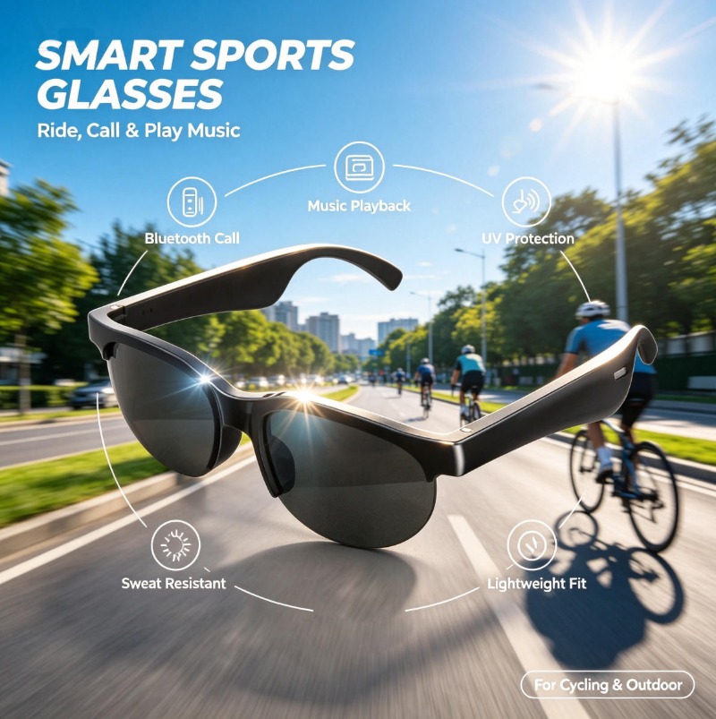 Smart Audio Sunglasses Bluetoo - Outdoor Sport Glasses 评论和价格